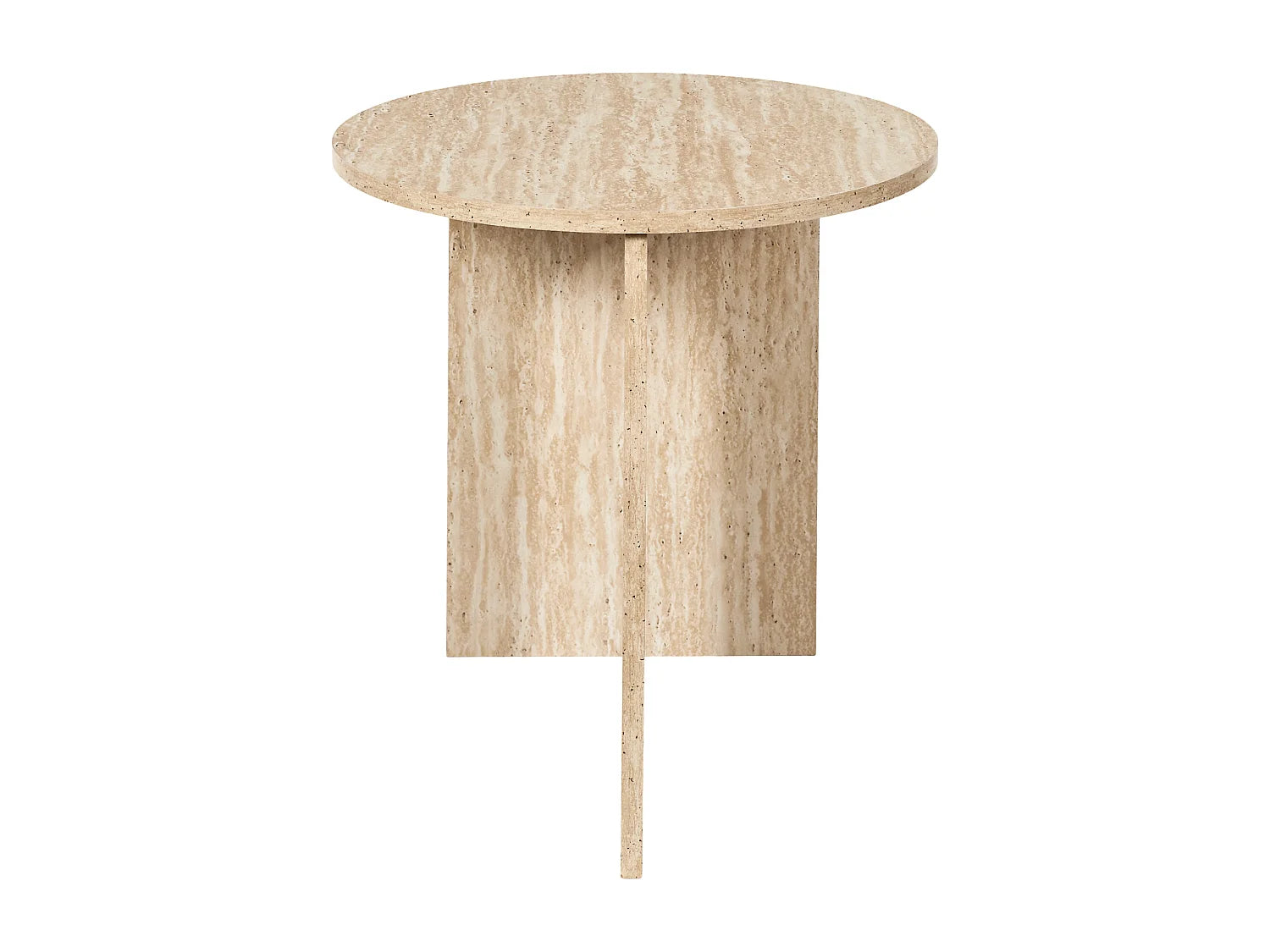 Bout de canapé rond effet pierre blanc – PIETRA