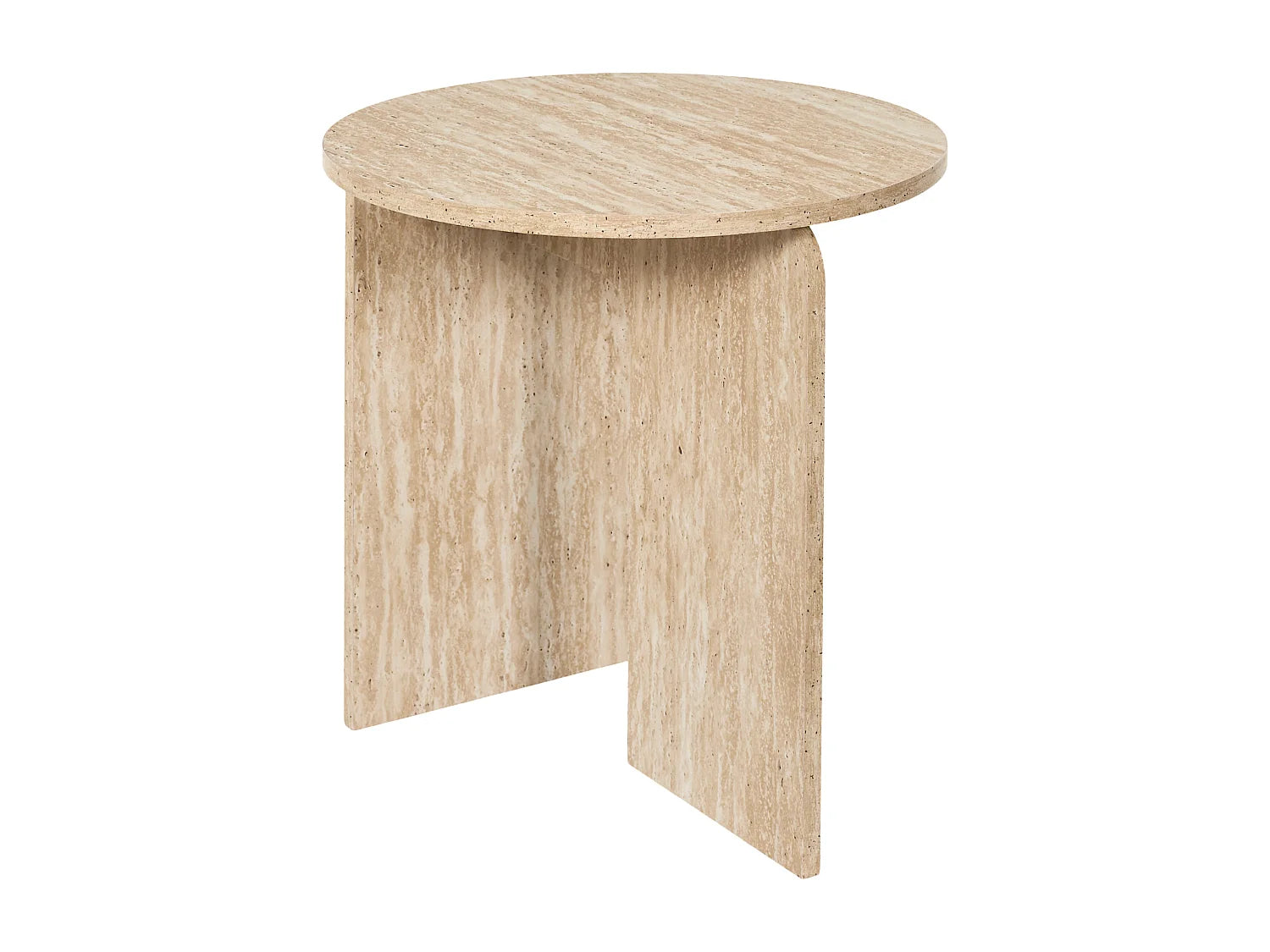 Bout de canapé rond effet pierre blanc – PIETRA