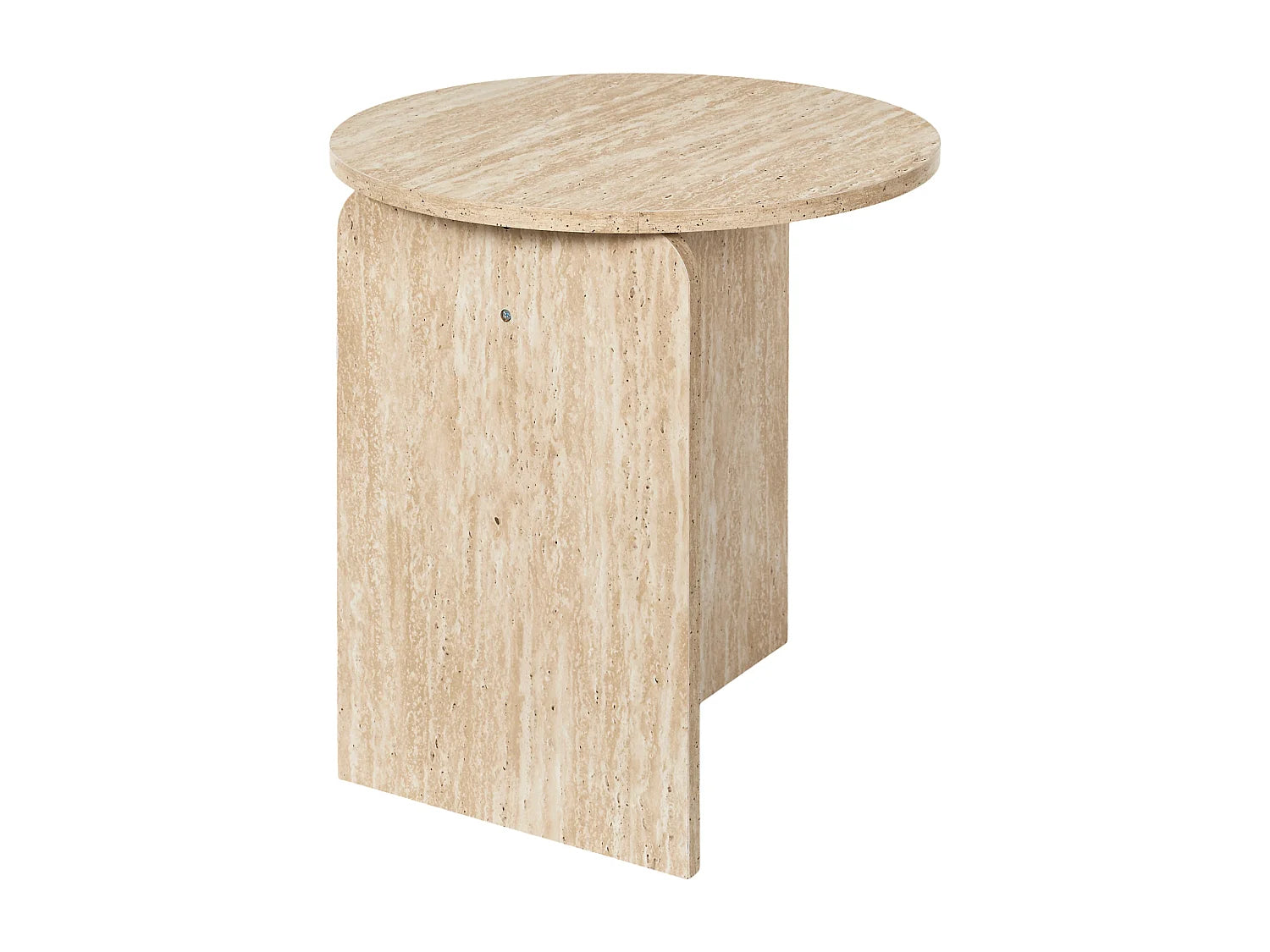 Bout de canapé rond effet pierre blanc – PIETRA