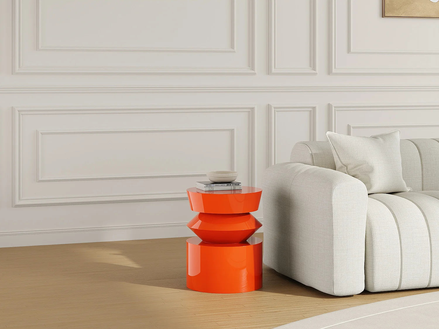 Bout de canapé laqué orange brillant – CLEMÉN