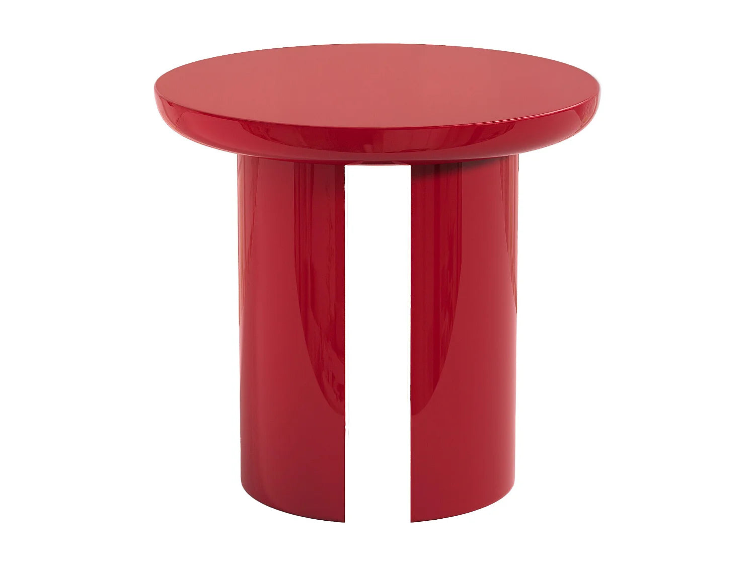 Bout de canapé rond laqué rouge – AMARYS