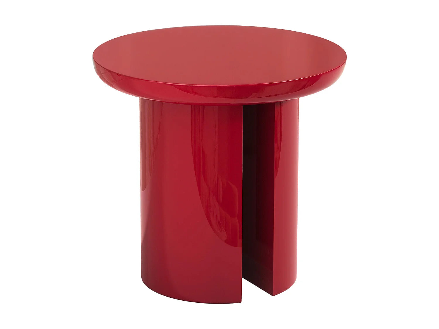Bout de canapé rond laqué rouge – AMARYS