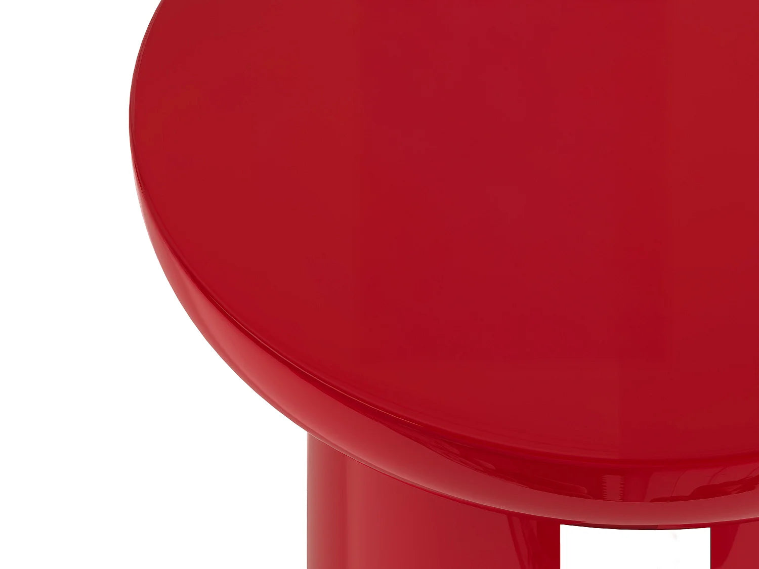 Bout de canapé rond laqué rouge – AMARYS