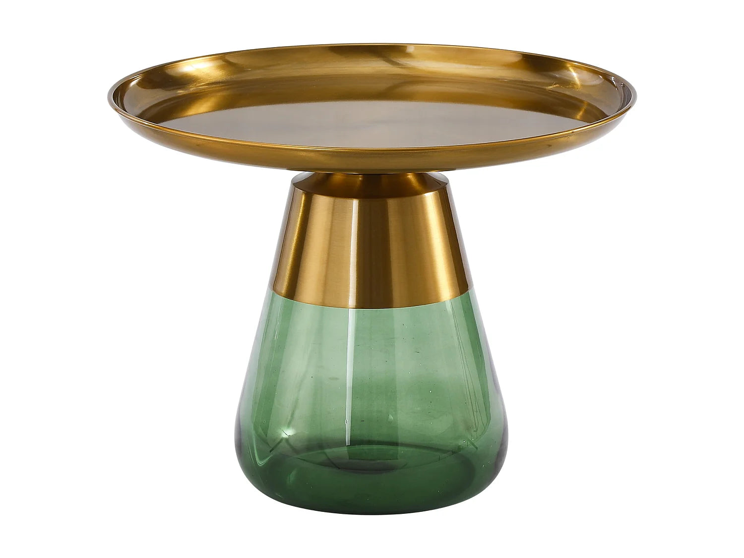 Bout de canapé rond en verre vert – ESMERA