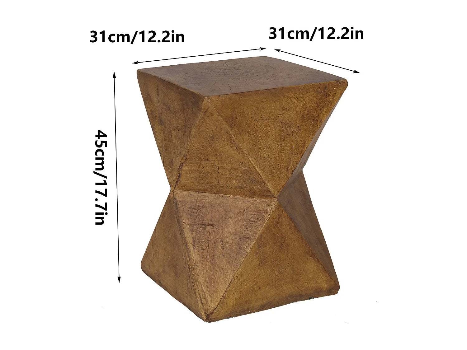 Bout de canapé carré béton léger effet bois – TORSADE