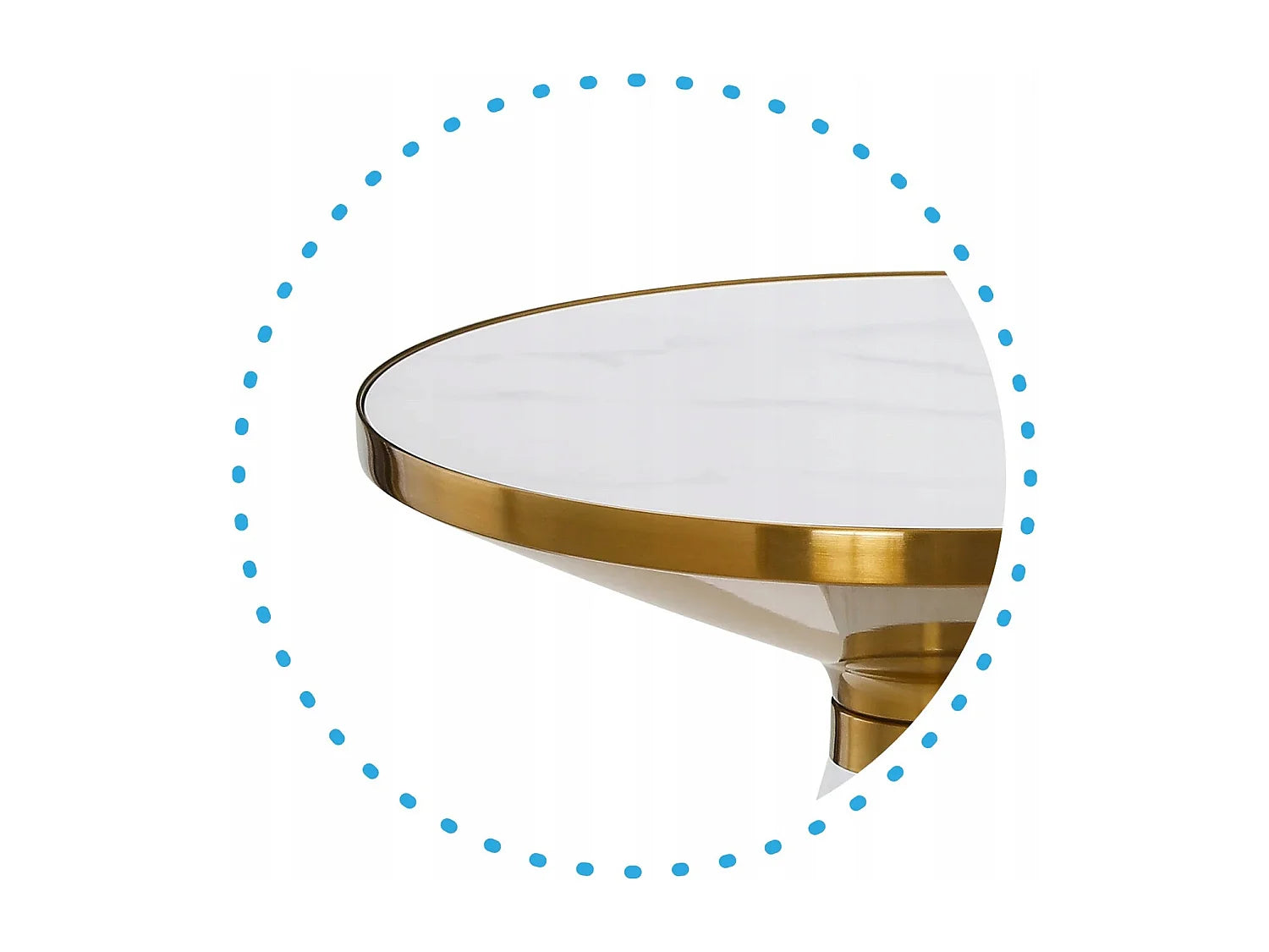 Bout de canapé rond marbre blanc et doré – MARVELLA