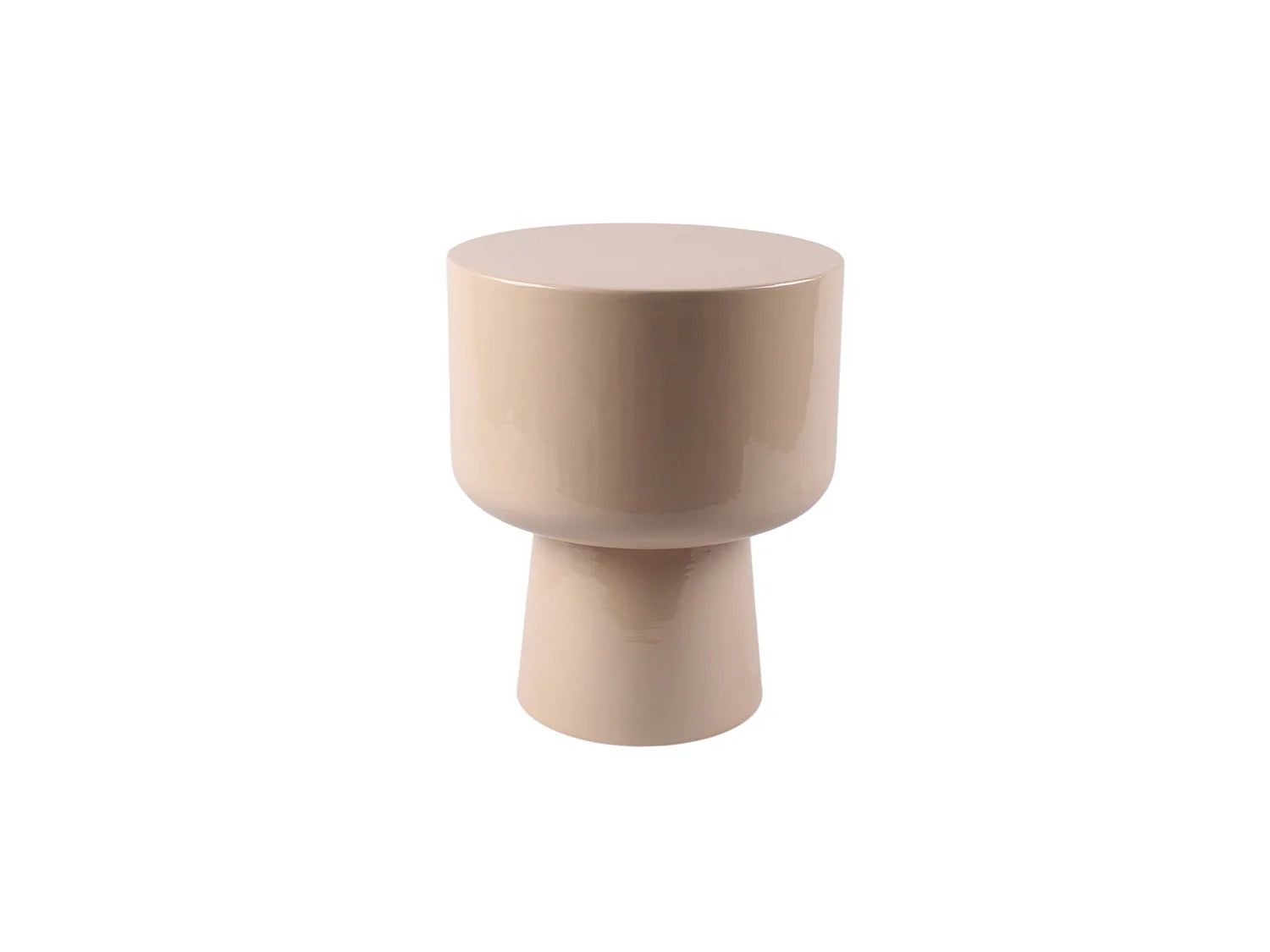Bout de canapé en métal beige brillant – VOLTA