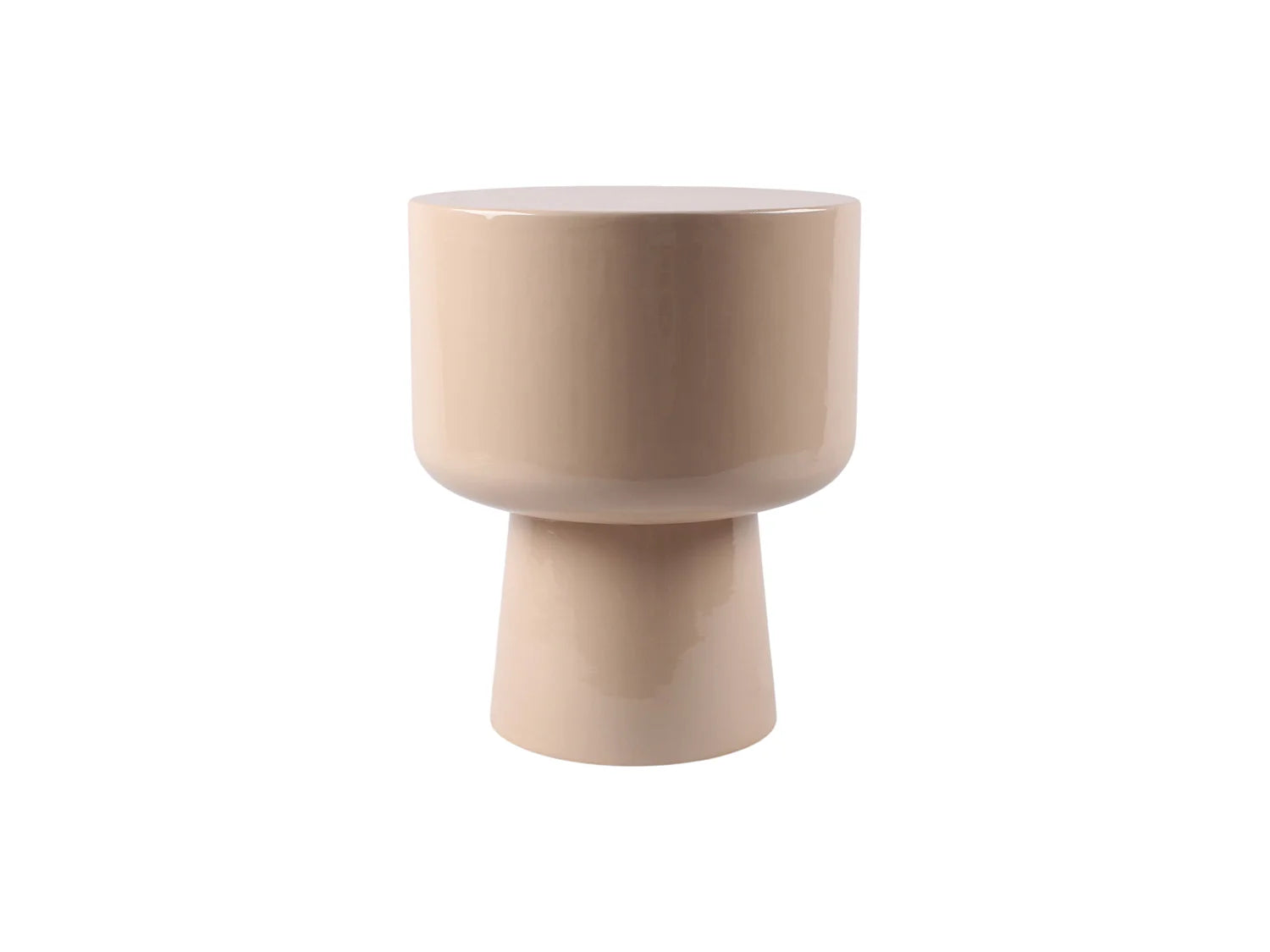 Bout de canapé en métal beige brillant – VOLTA