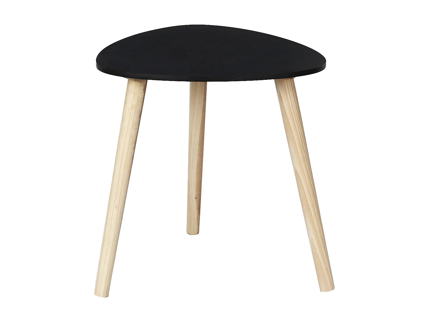 Bout de canapé carré noir mat pieds bois – SHELBY