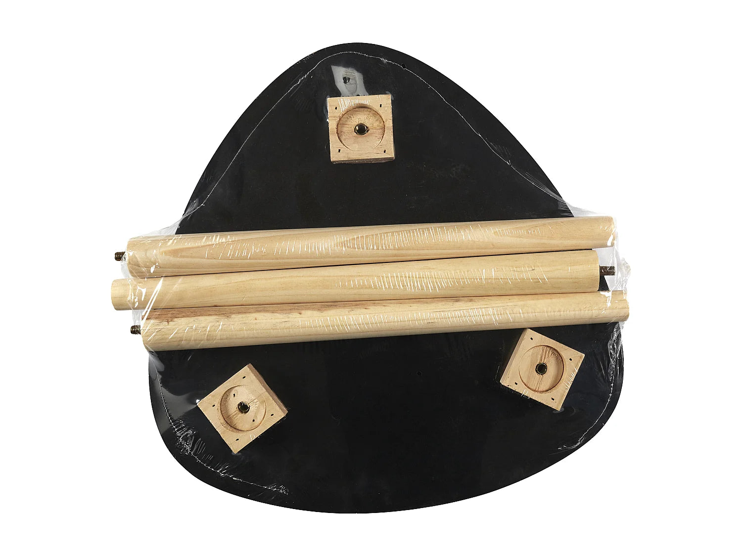 Bout de canapé carré noir mat pieds bois – SHELBY