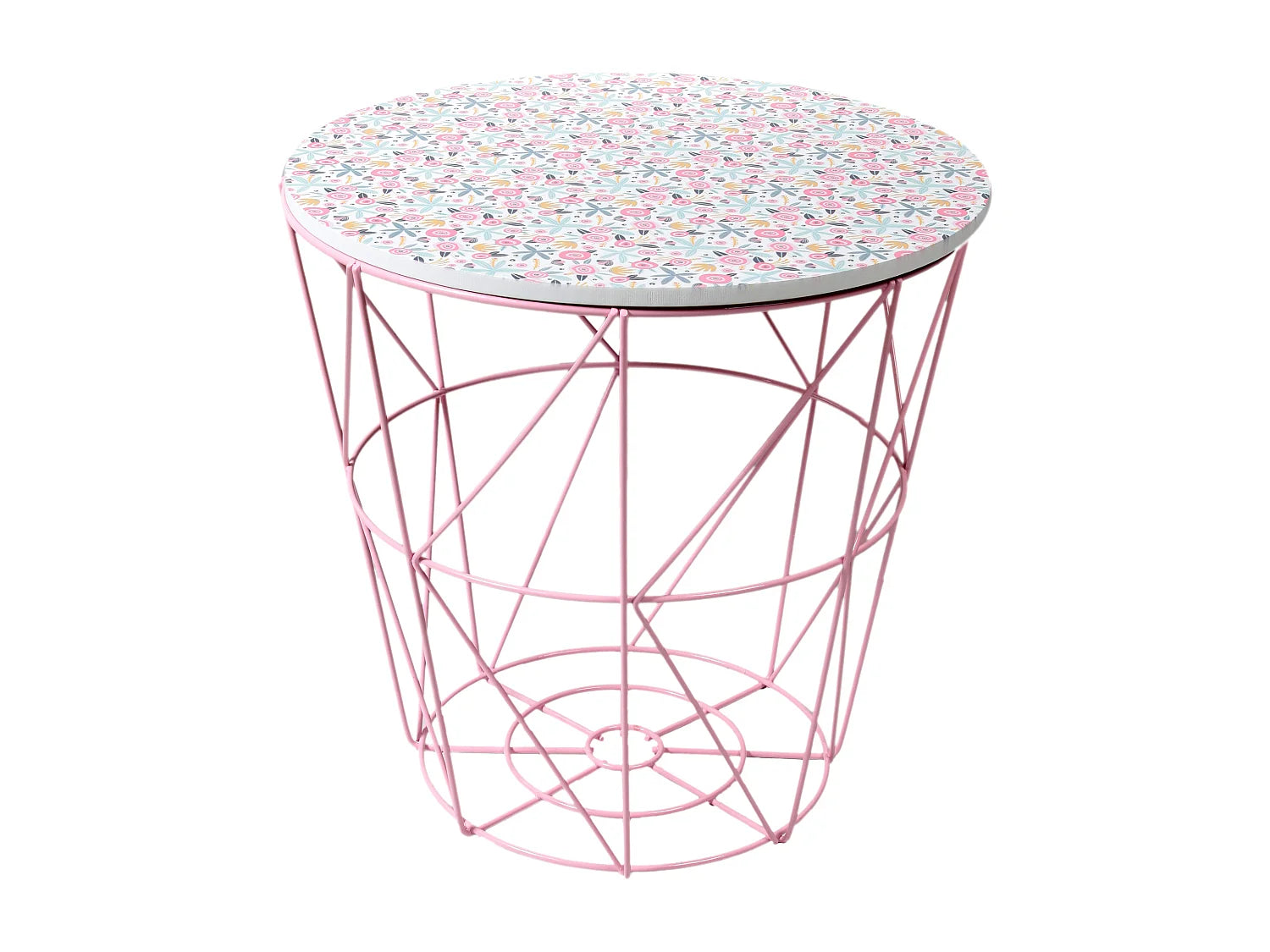 Bout de canapé rond rose à motifs pour enfant – LIBELLE