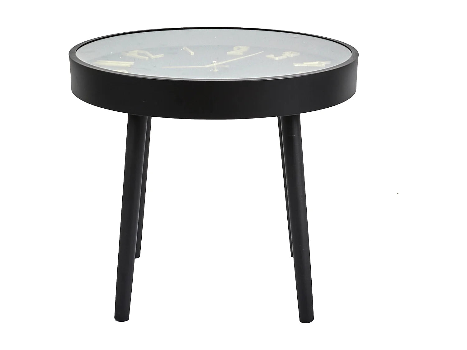 Bout de canapé horloge silencieuse marron et noir – TEMPO