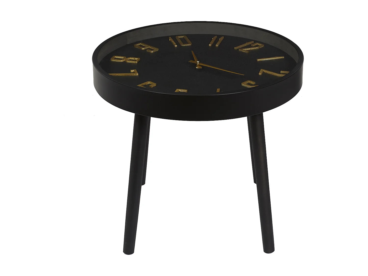 Bout de canapé horloge silencieuse marron et noir – TEMPO