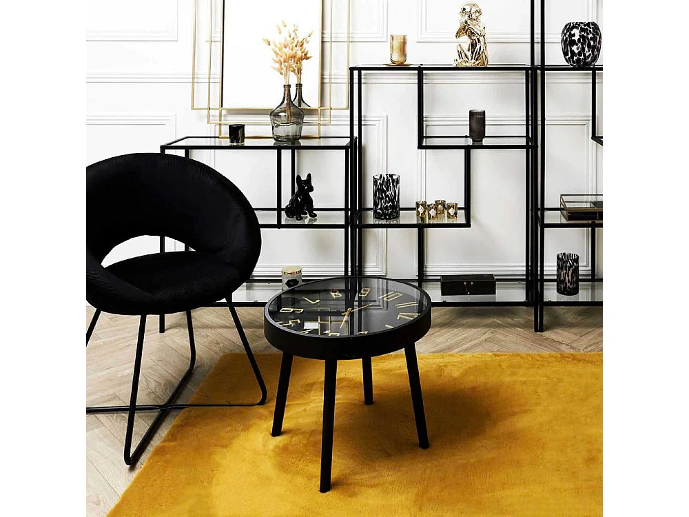 Bout de canapé horloge silencieuse marron et noir – TEMPO