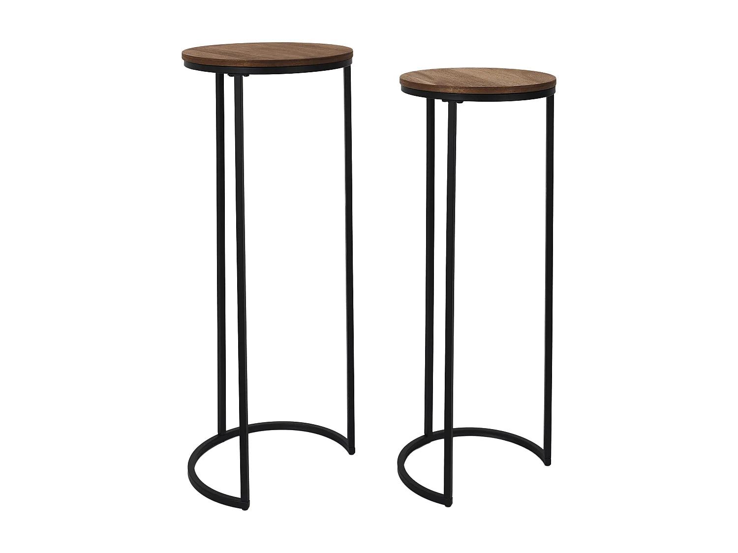 Bout de canapé gigogne haut en MDF noir – DUOMA