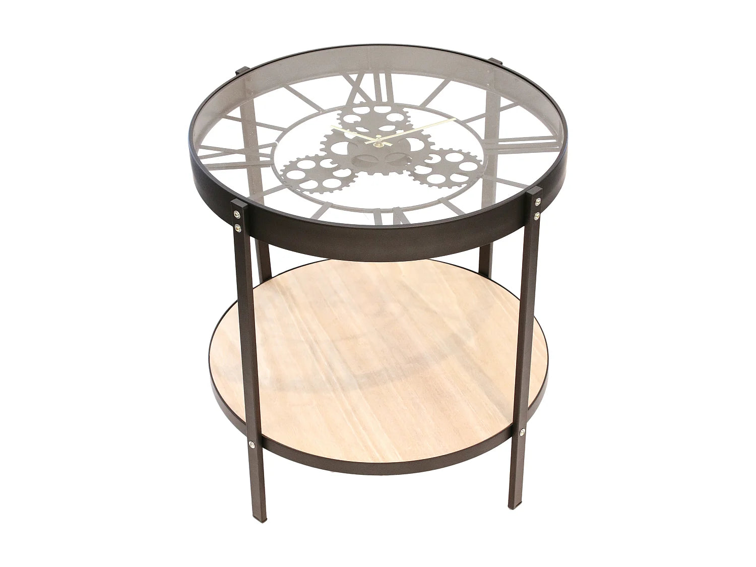 Bout de canapé original noir plateau horloge – TEMPORA