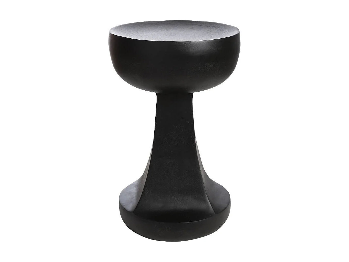 Bout de canapé bas carré noir bois massif – NOCTIS