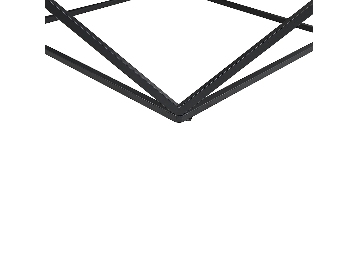 Bout de canapé carré effet marbre blanc pied noir – AVELLA