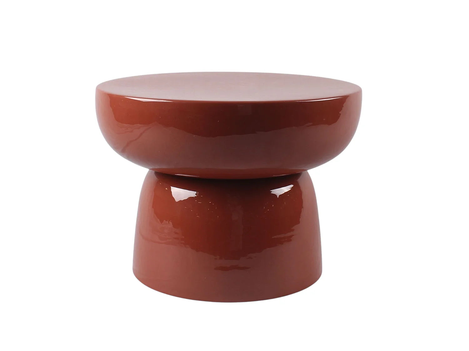 Bout de canapé en métal terracotta brillant – ARGILE