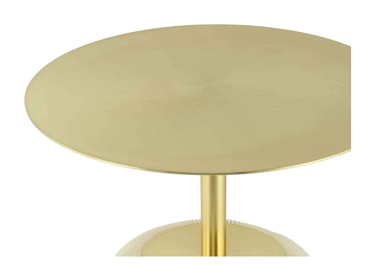 Bout de canapé rond fait main crème et or – DORÉA
