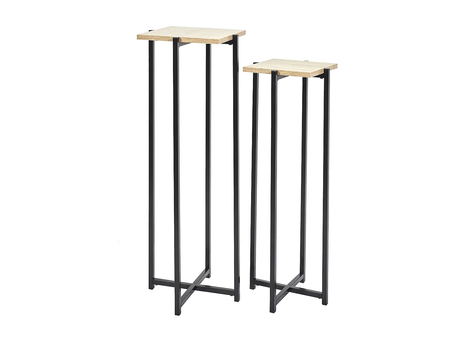 Bout de canapé sellette en métal et bois noir – VÉLO