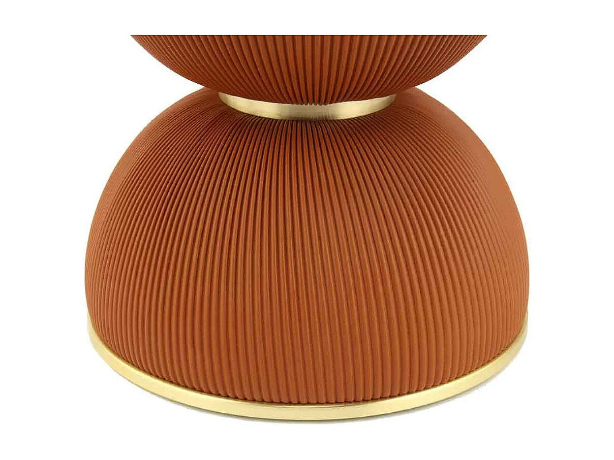 Bout de canapé rond design cognac et or – AKIRA