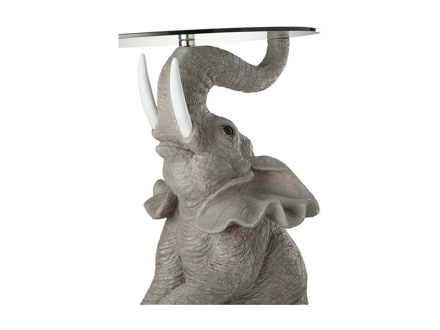 Bout de canapé éléphant verre et résine gris – PACHA