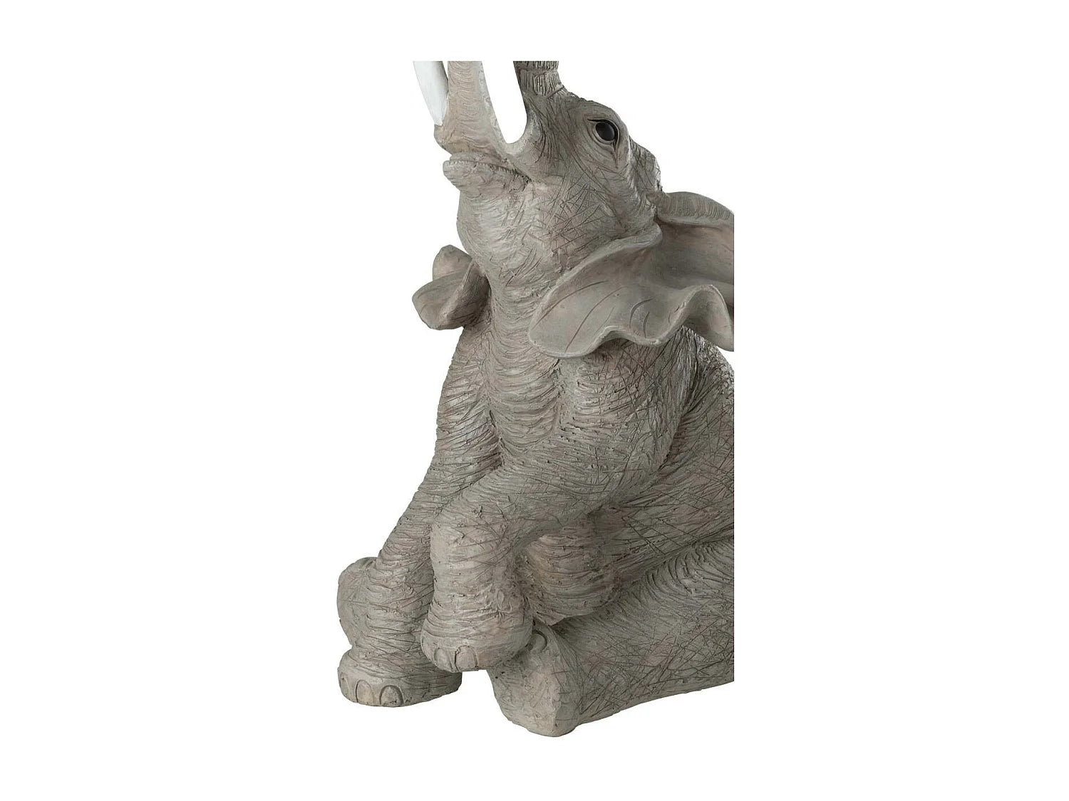 Bout de canapé éléphant verre et résine gris – PACHA