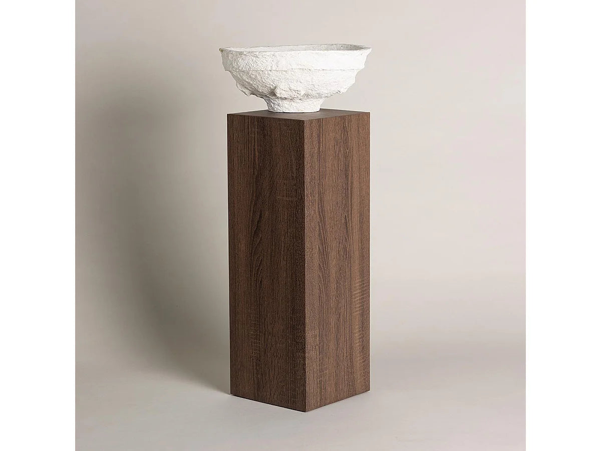 Bout de canapé haute sellette en bois marron – SOLVA