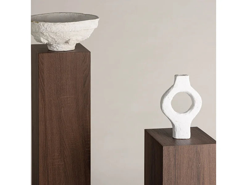 Bout de canapé haute sellette en bois marron – SOLVA