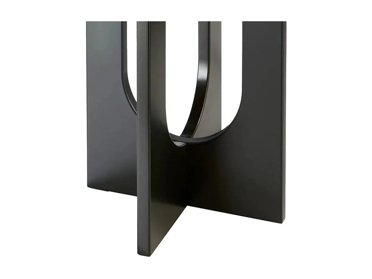 Bout de canapé rond design noir en MDF – BLOOM
