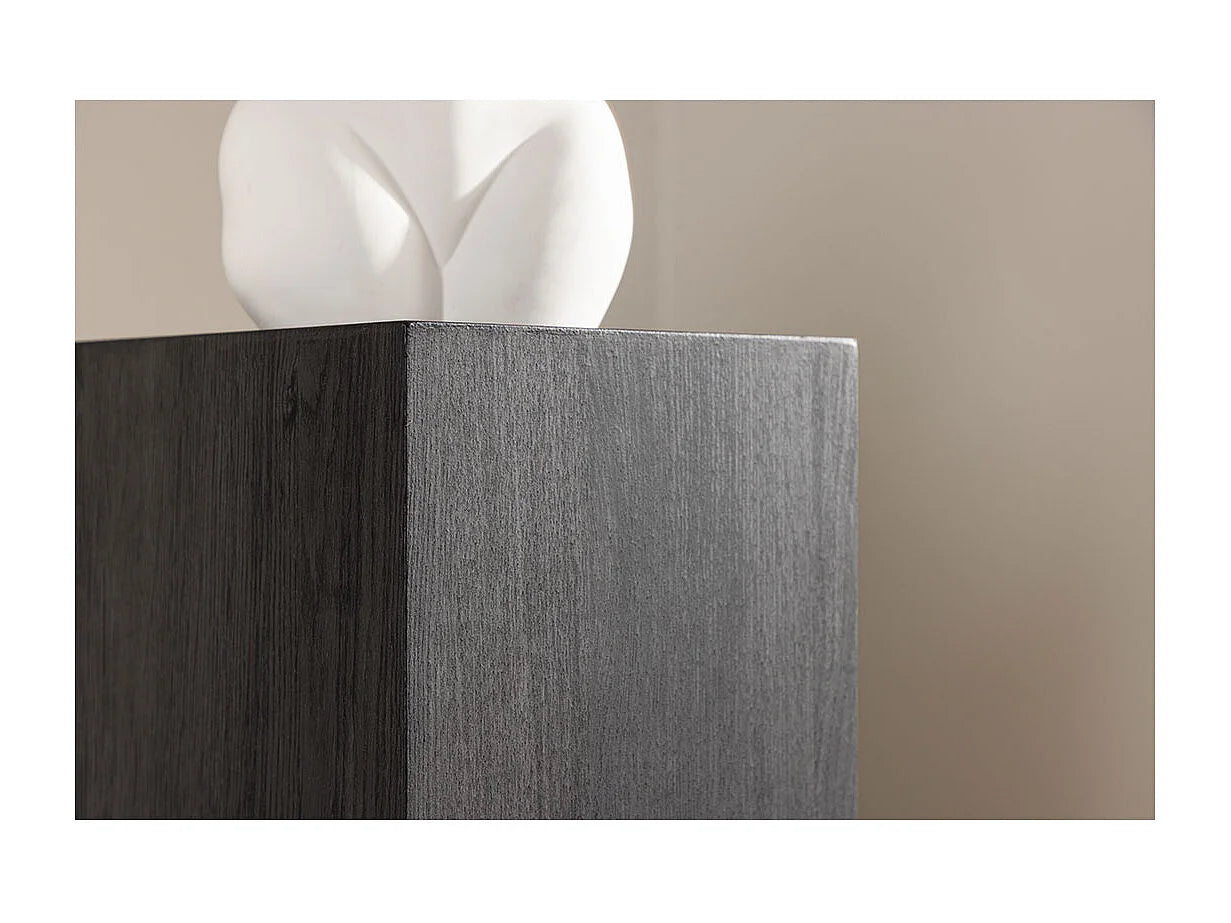 Bout de canapé colonne carré en MDF noir – OBELI