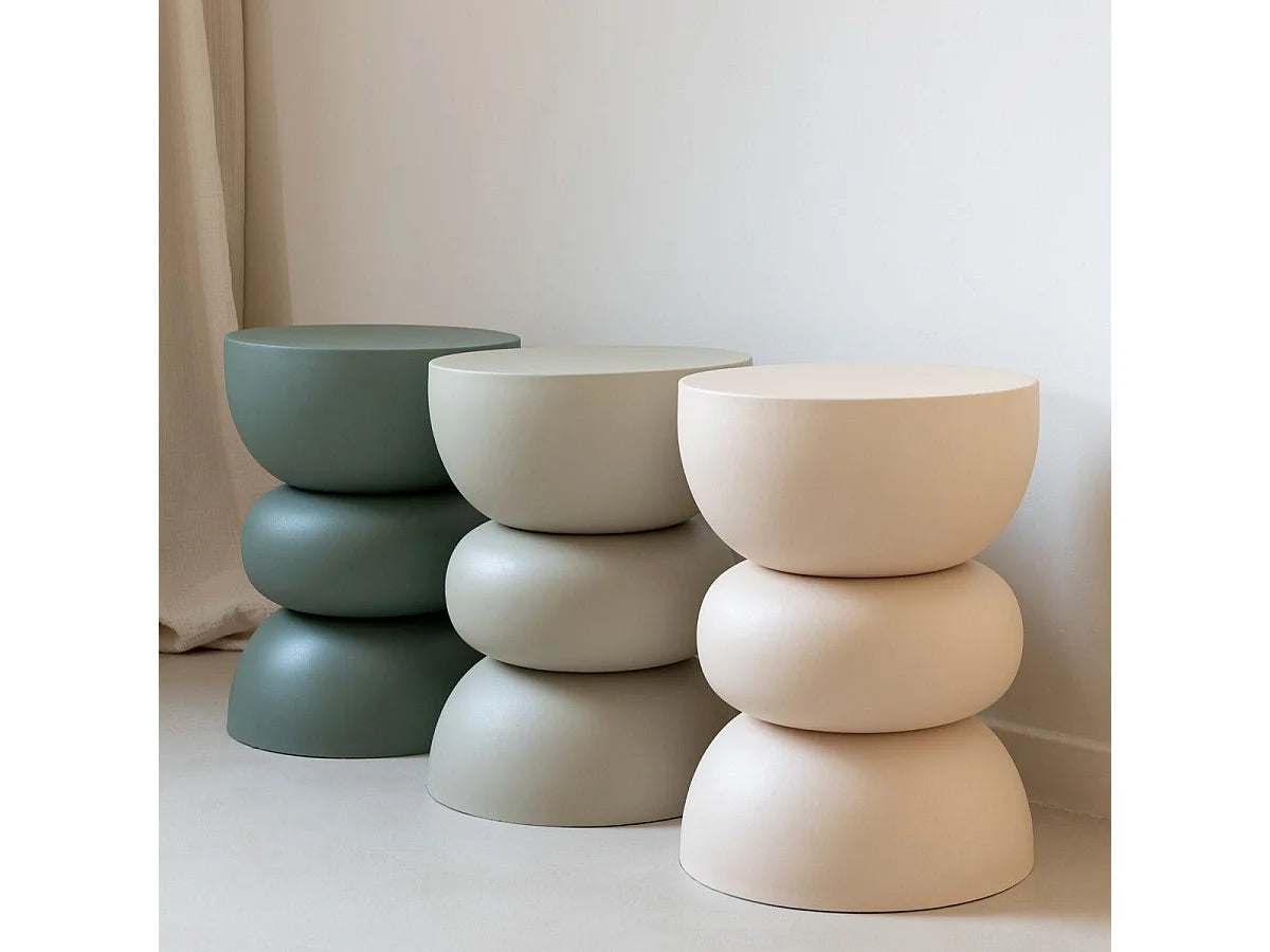 Bout de canapé en métal beige design – SABLINE