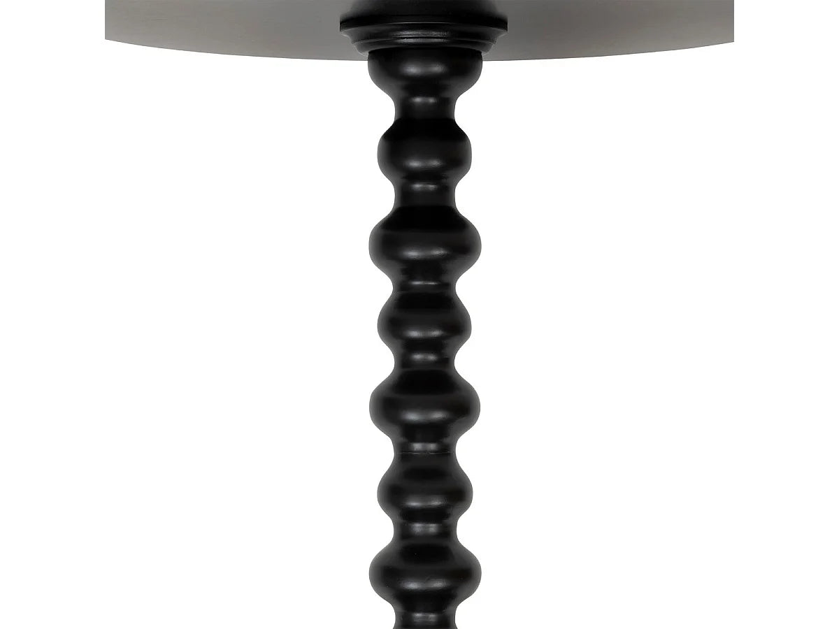 Bout de canapé rond en bois noir mat – PINÉO