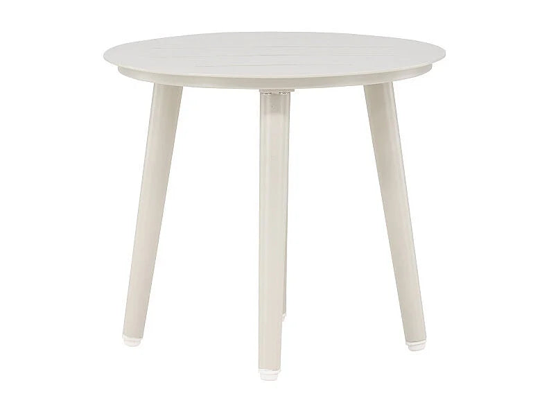 Bout de canapé rond beige en aluminium – LITTORAL