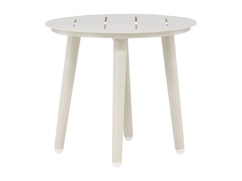 Bout de canapé rond beige en aluminium – LITTORAL