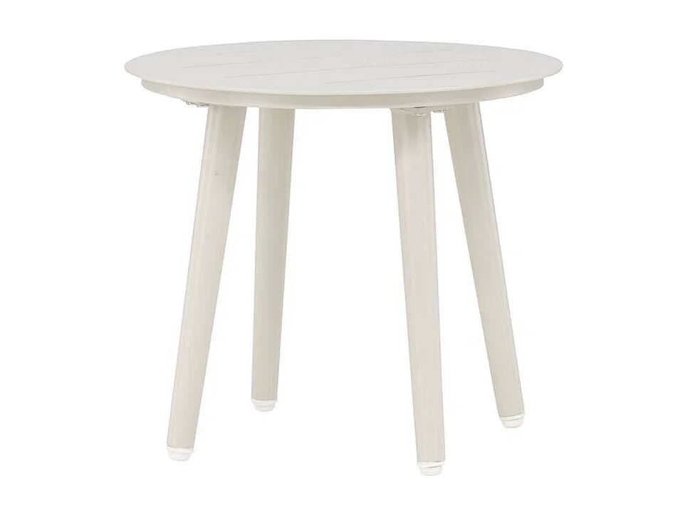 Bout de canapé rond beige en aluminium – LITTORAL