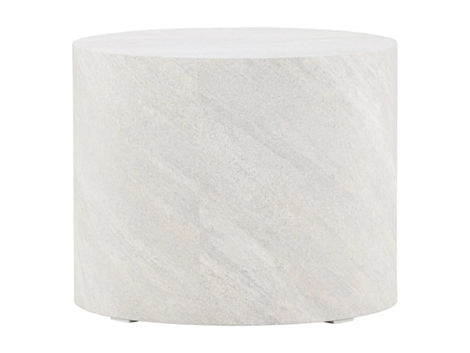 Bout de canapé rond effet marbre gris clair – MARLO