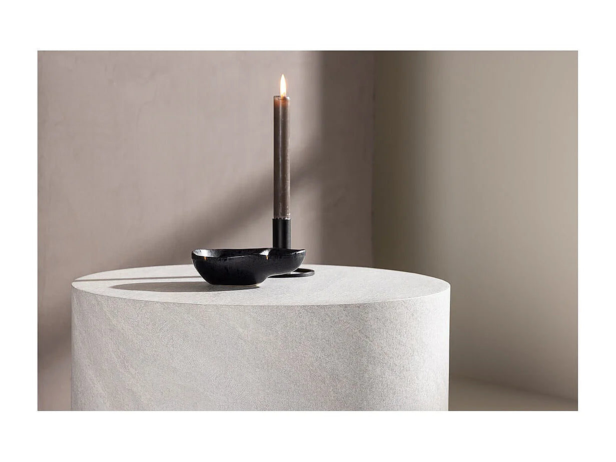 Bout de canapé rond effet marbre gris clair – MARLO