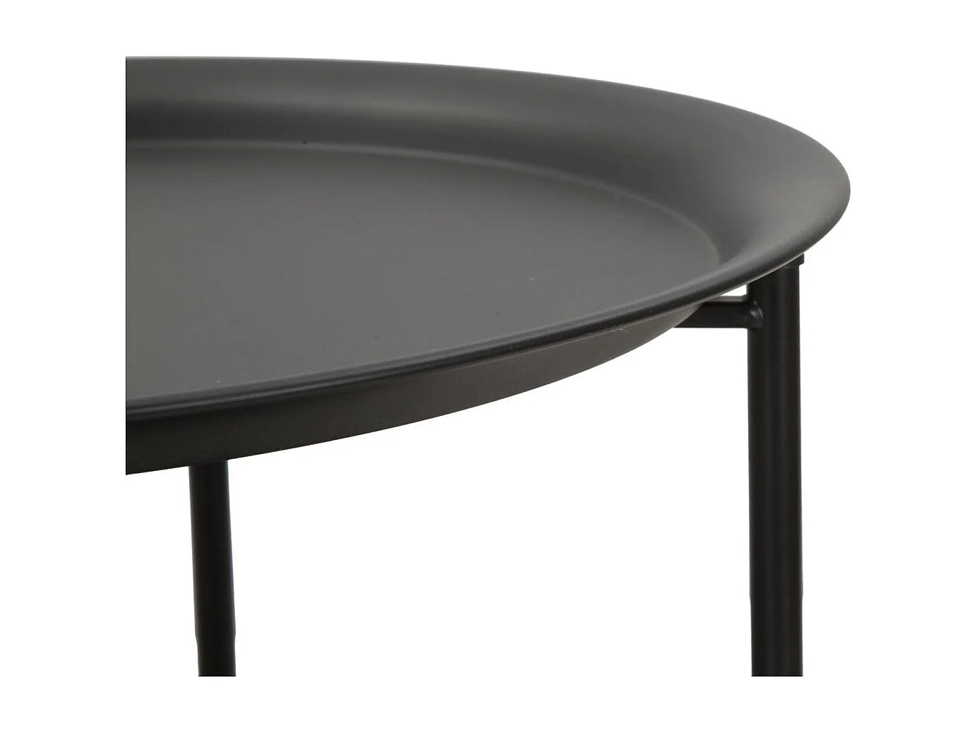 Bout de canapé rond métal noir panier cannage – OSARA