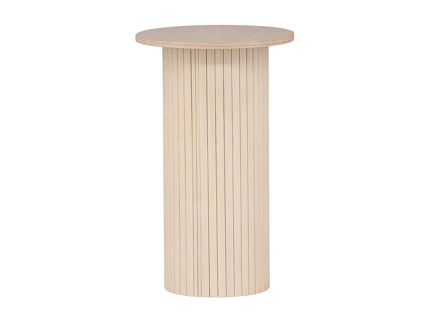 Bout de canapé rond nervuré beige naturel – BIANCHA