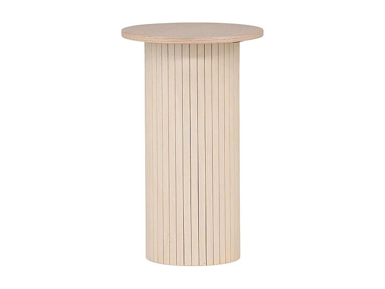 Bout de canapé rond nervuré beige naturel – BIANCHA