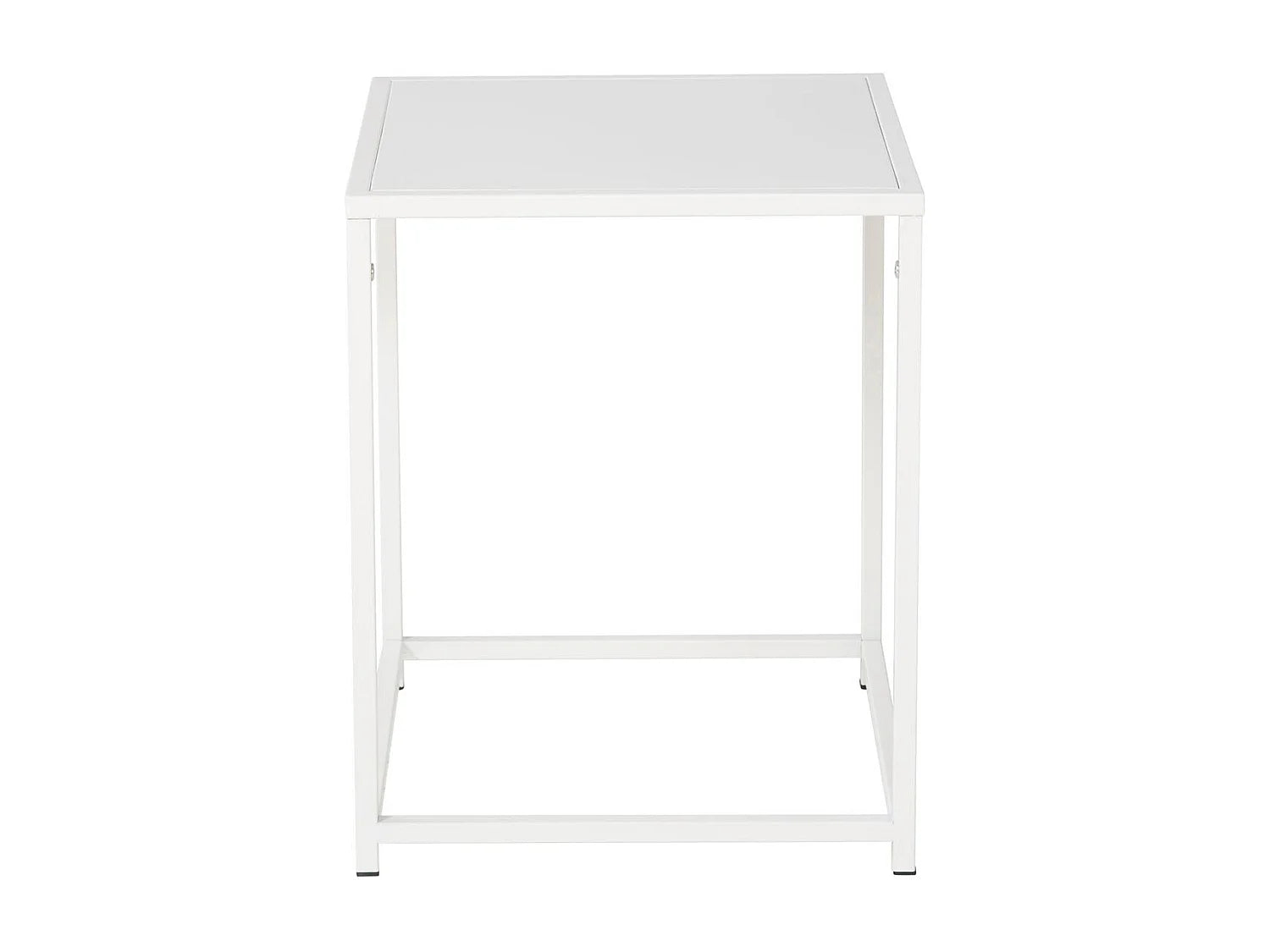 Bout de canapé carré en métal blanc – STELLA