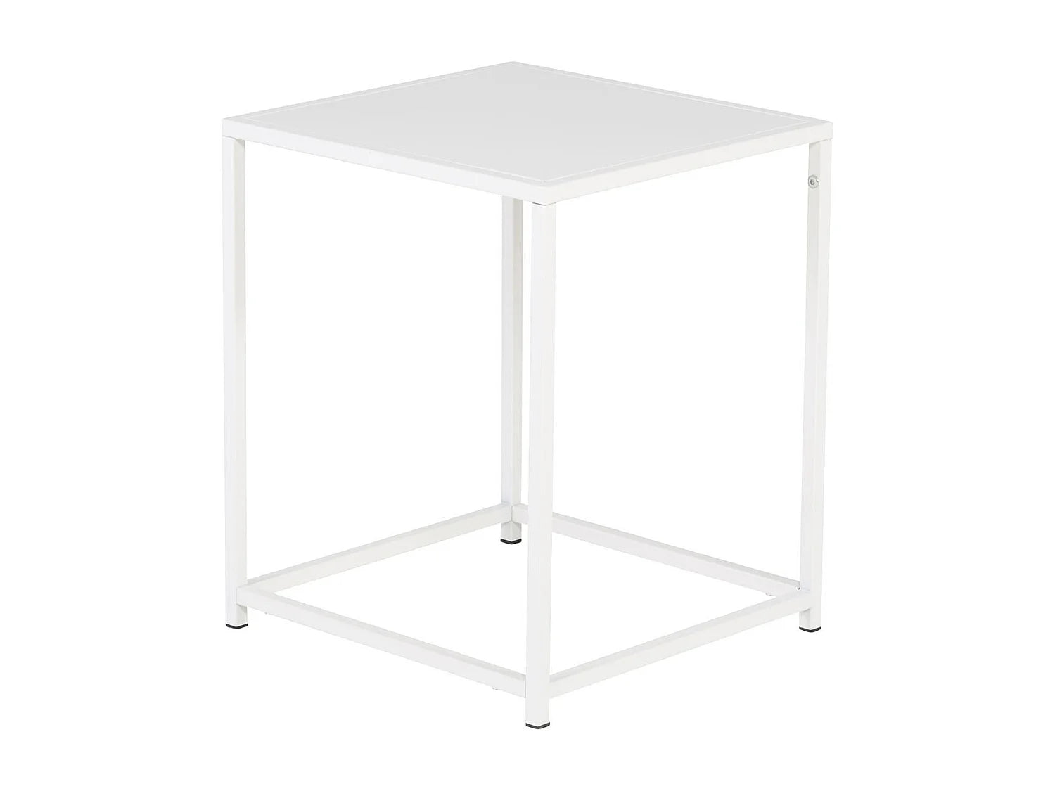 Bout de canapé carré en métal blanc – STELLA