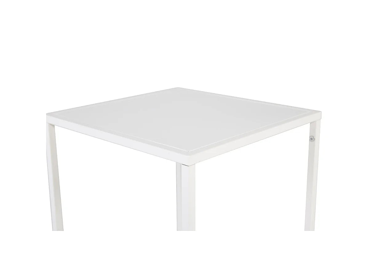 Bout de canapé carré en métal blanc – STELLA