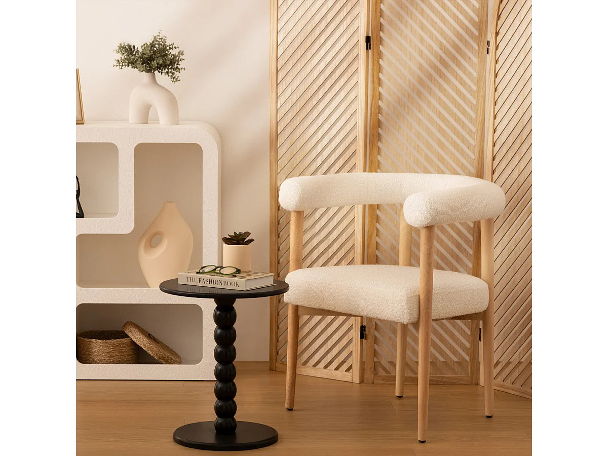 Bout de canapé rond en bois noir – NOXY