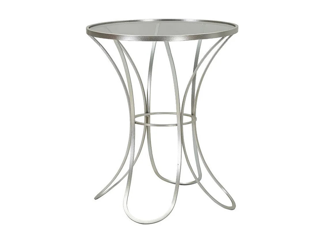 Bout de canapé haut métal plateau verre fumé – VESPA