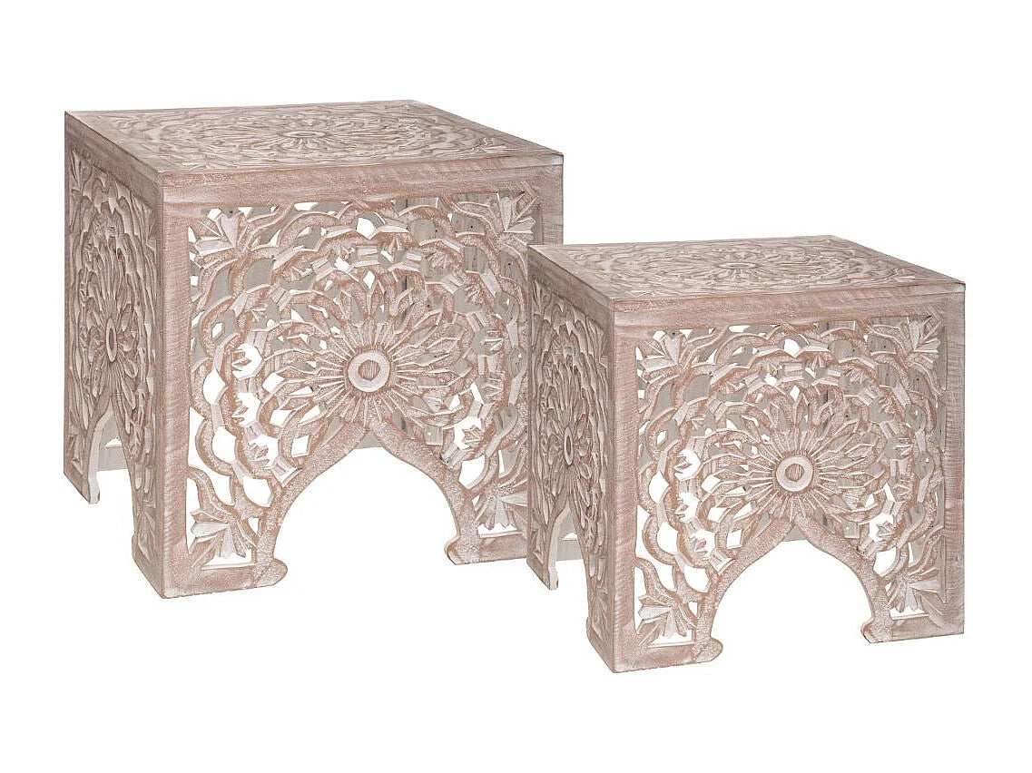 Bout de canapé design en MDF beige naturel – DUNYA