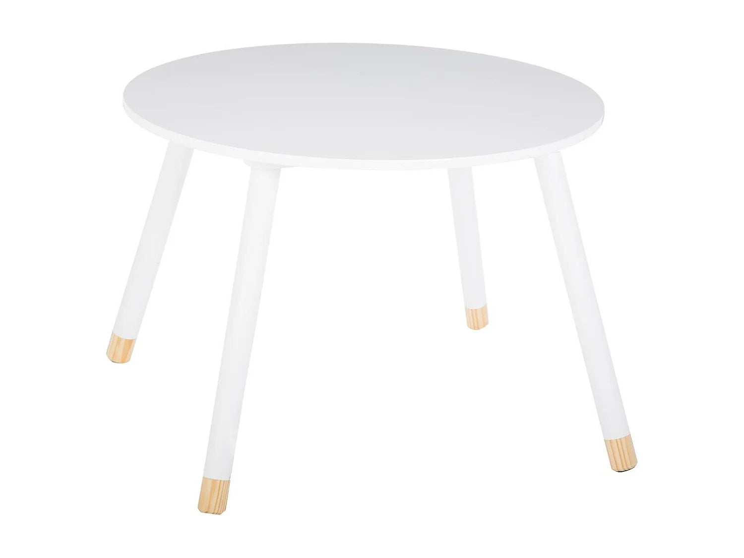 Bout de canapé rond en bois blanc compact – PALUMA