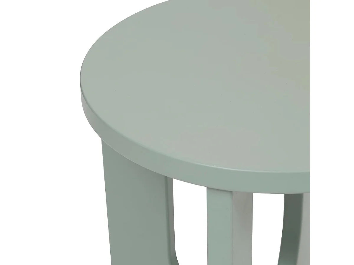 Bout de canapé rond en MDF vert de gris mat – FENNEL